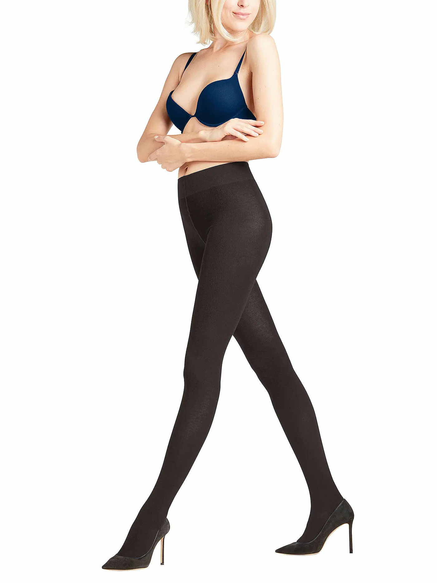 FALKE | Strickstrumpfhose Family Dark Navy | braun